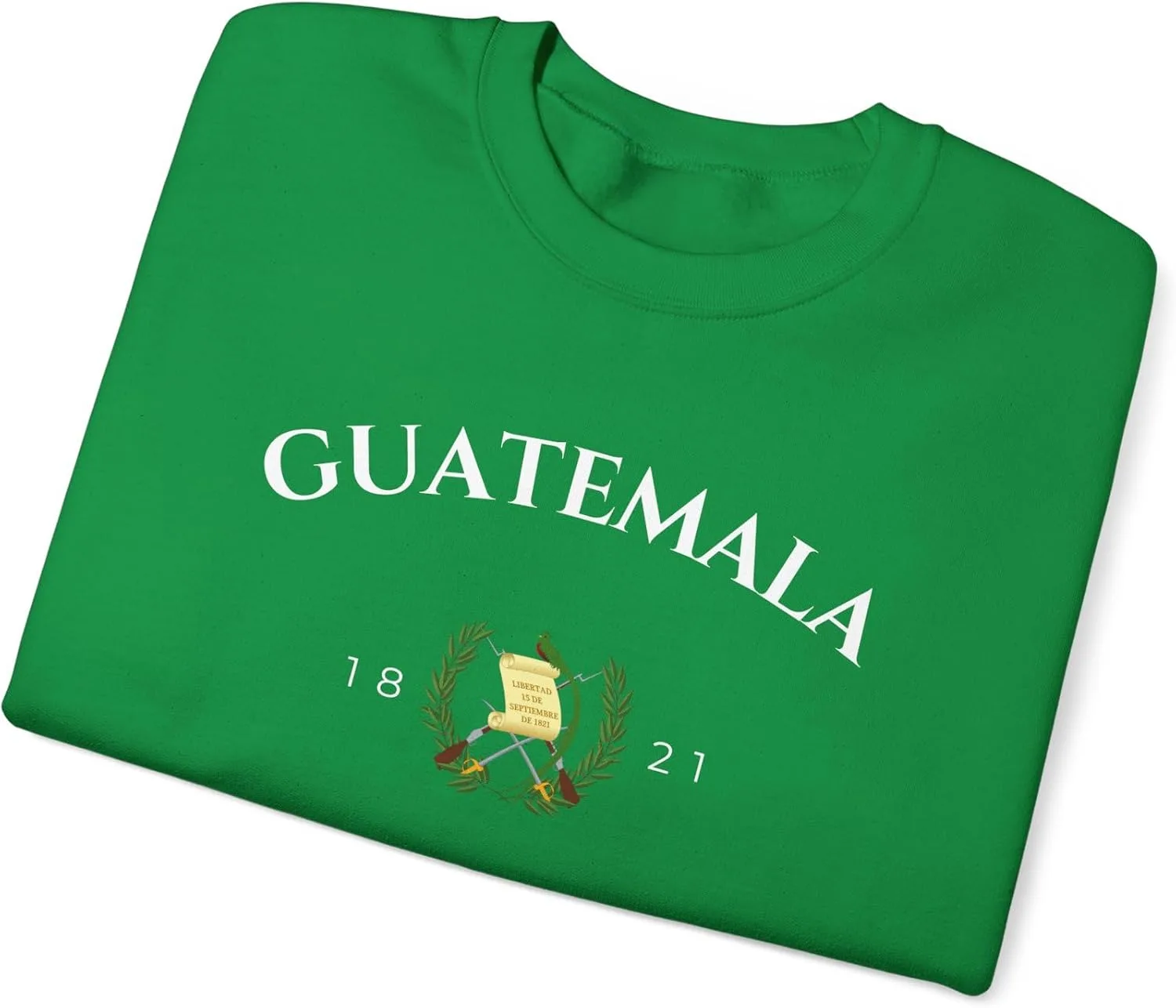 Толстовка Guatemala Central America Unisex Heavy Blend с гербом Гватемалы GENERIC, зеленый — фото 3