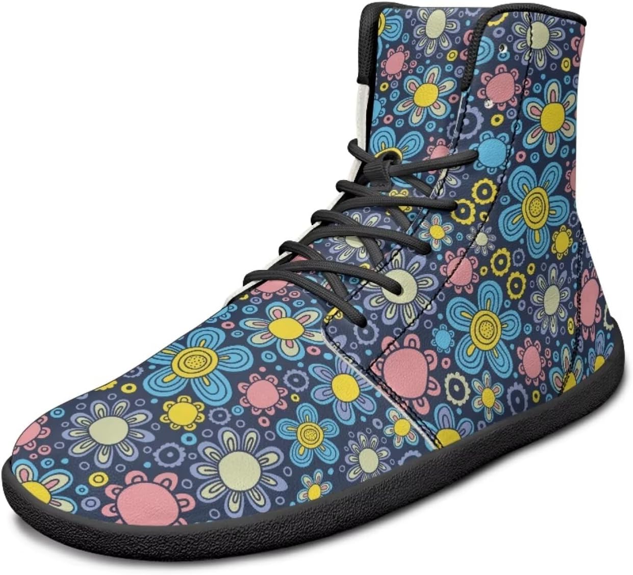 

Кроссовки JoyLamoria унисекс с высокой посадкой, в стиле мандалы, кожаные, на шнуровке, удобные повседневные модные кроссовки, Retro Floral