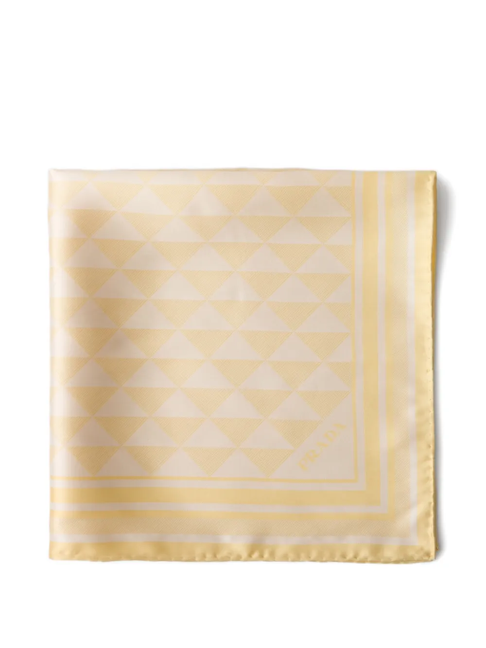 

Жаккардовый шелковый шарф 55x55 Prada, желтый