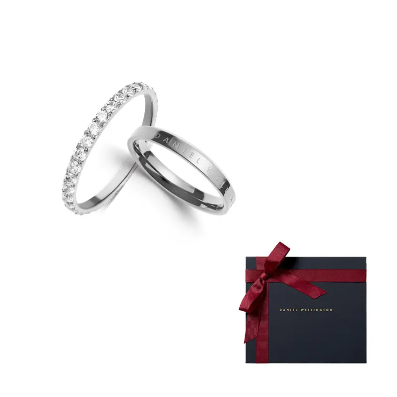 

Daniel Wellington Synthetic Cubic Zirconia Alloy Rings Unisex DW/DanielWellington, [shimmer together]starсветло серебряный
