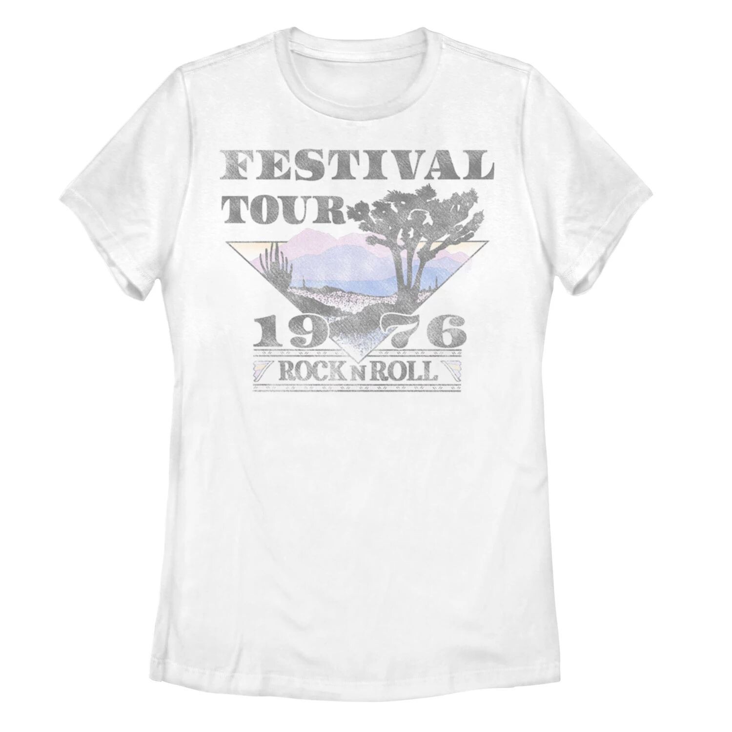 

Футболка Juniors' Trendy Festival Tour Rock N Roll 1976 с треугольной сценой Licensed Character