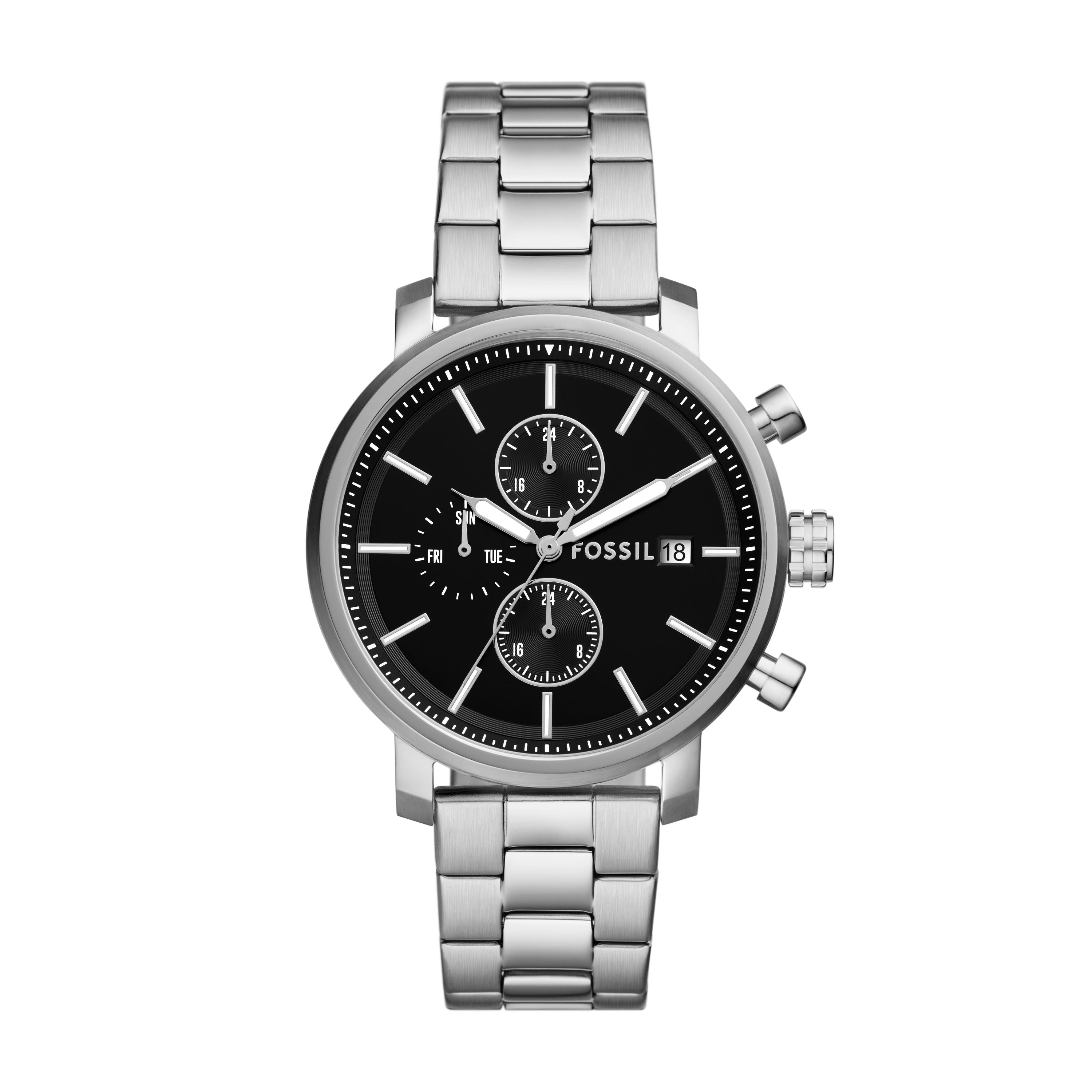 

Мужские многофункциональные часы Fossil Rhett из нержавеющей стали, серебряный