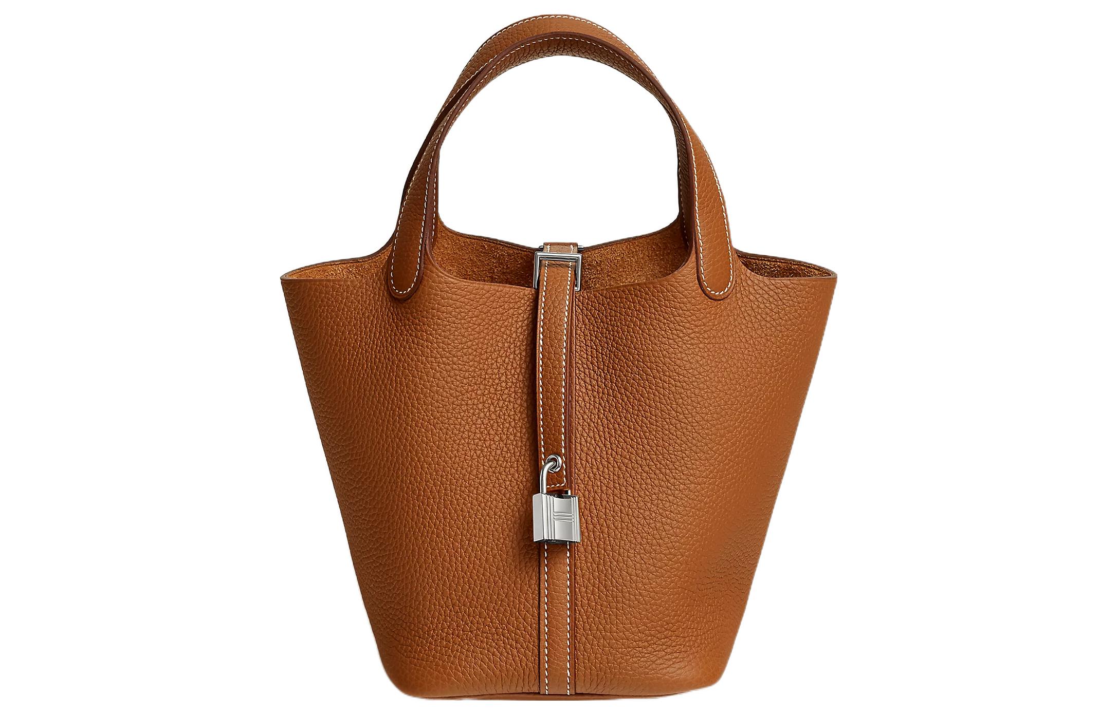 

Сумка Picotin 18 Lock из кожи Clemence цвета Gold HERMES