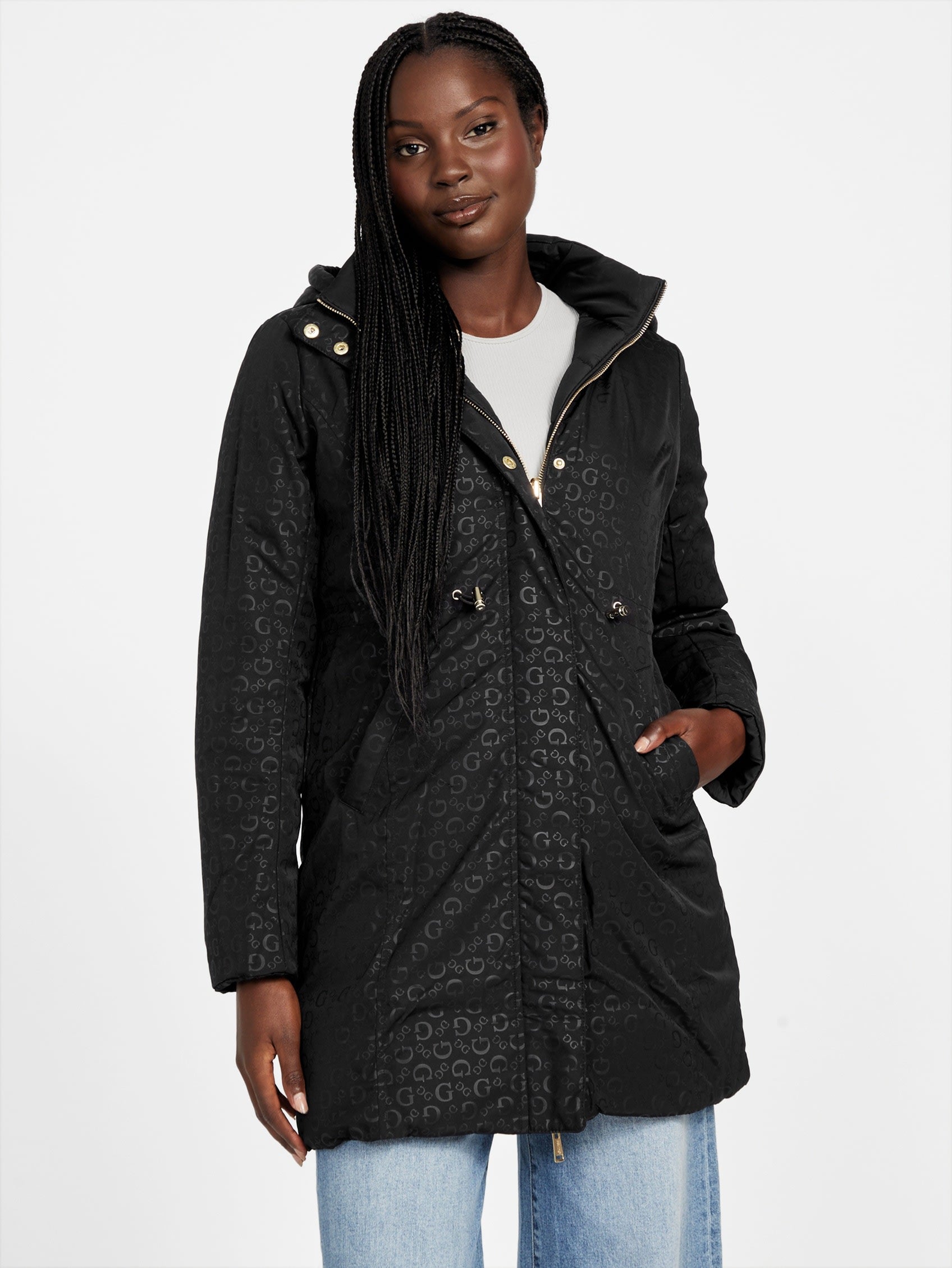 

Вирджиния реверсивная утепленная куртка Guess Factory, черный