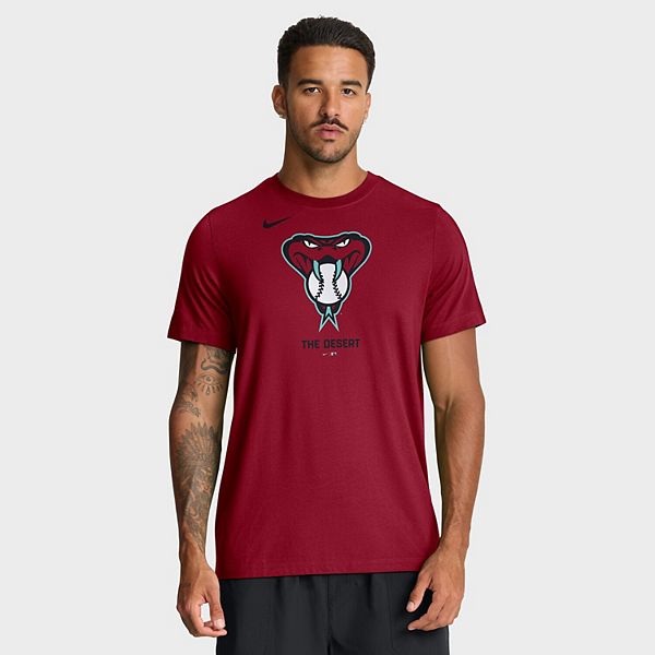 

Мужская футболка arizona diamondbacks три-бленд с логотипом красная Nike