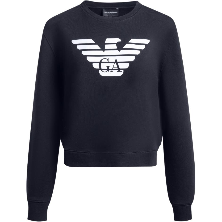 

Свитшот из хлопка с принтом логотипа EMPORIO ARMANI, синий
