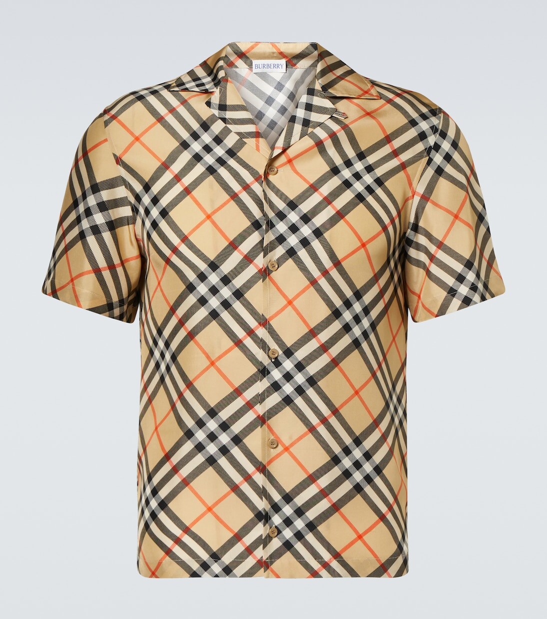 

Шелковая рубашка в клетку Burberry Burberry, цвет sand ip check