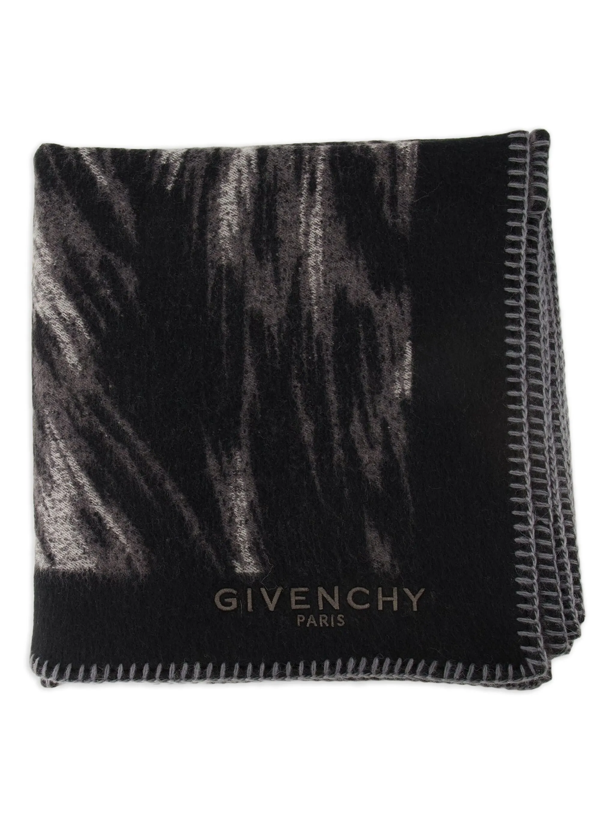 Жаккардовый шарф с анималистичным принтом Givenchy, черный — фото 3