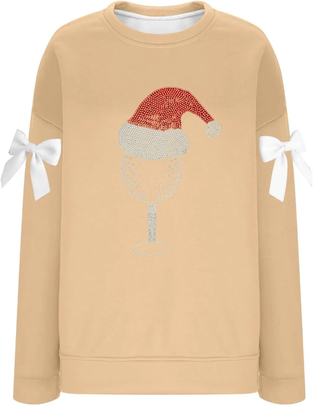Женская футболка с принтом Santa, Khaki — фото 4