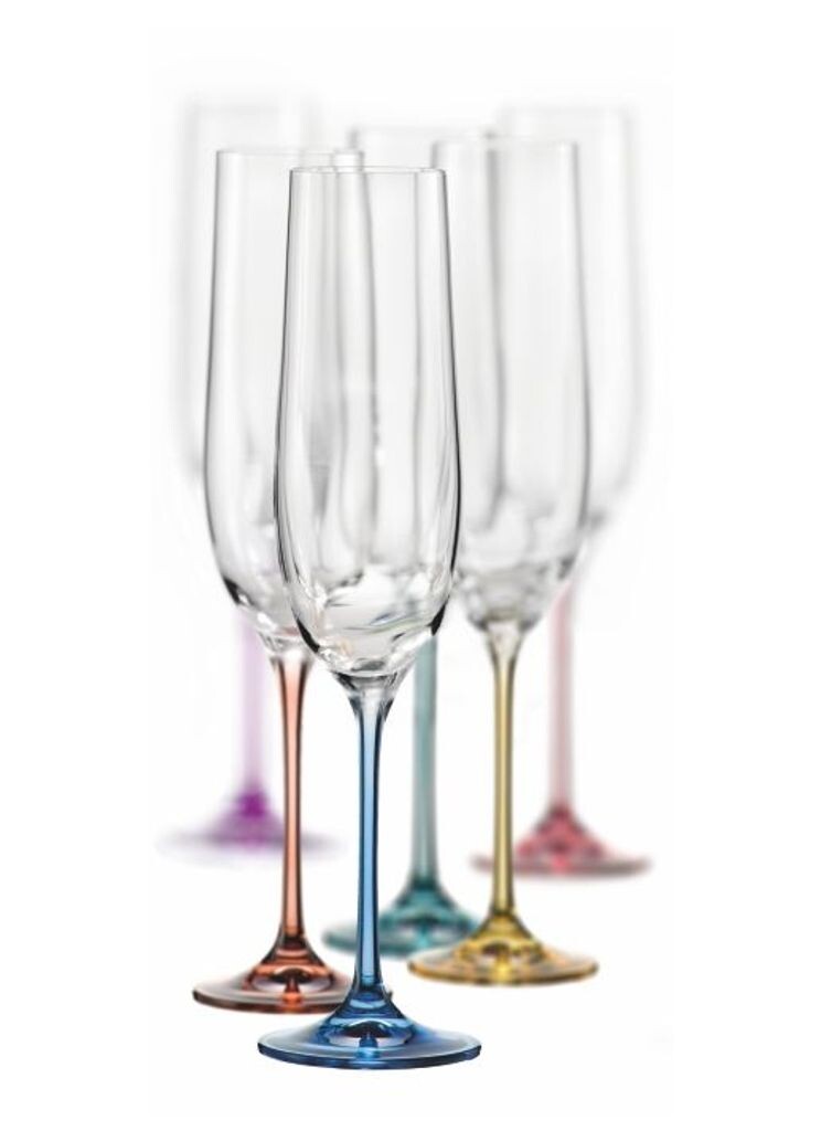 

Бокалы для шампанского Bohemia Crystal, фужеры для шампанского, Модель Spectrum, 190 мл, набор из 6 шт Crystalex