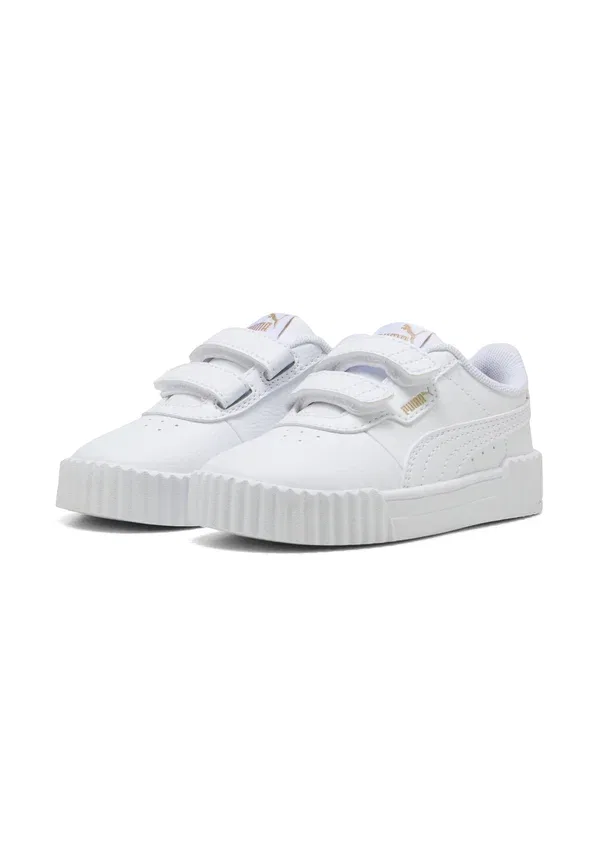 Кроссовки детские Puma Carina 3.0 v inf, белый с золотым — фото 2