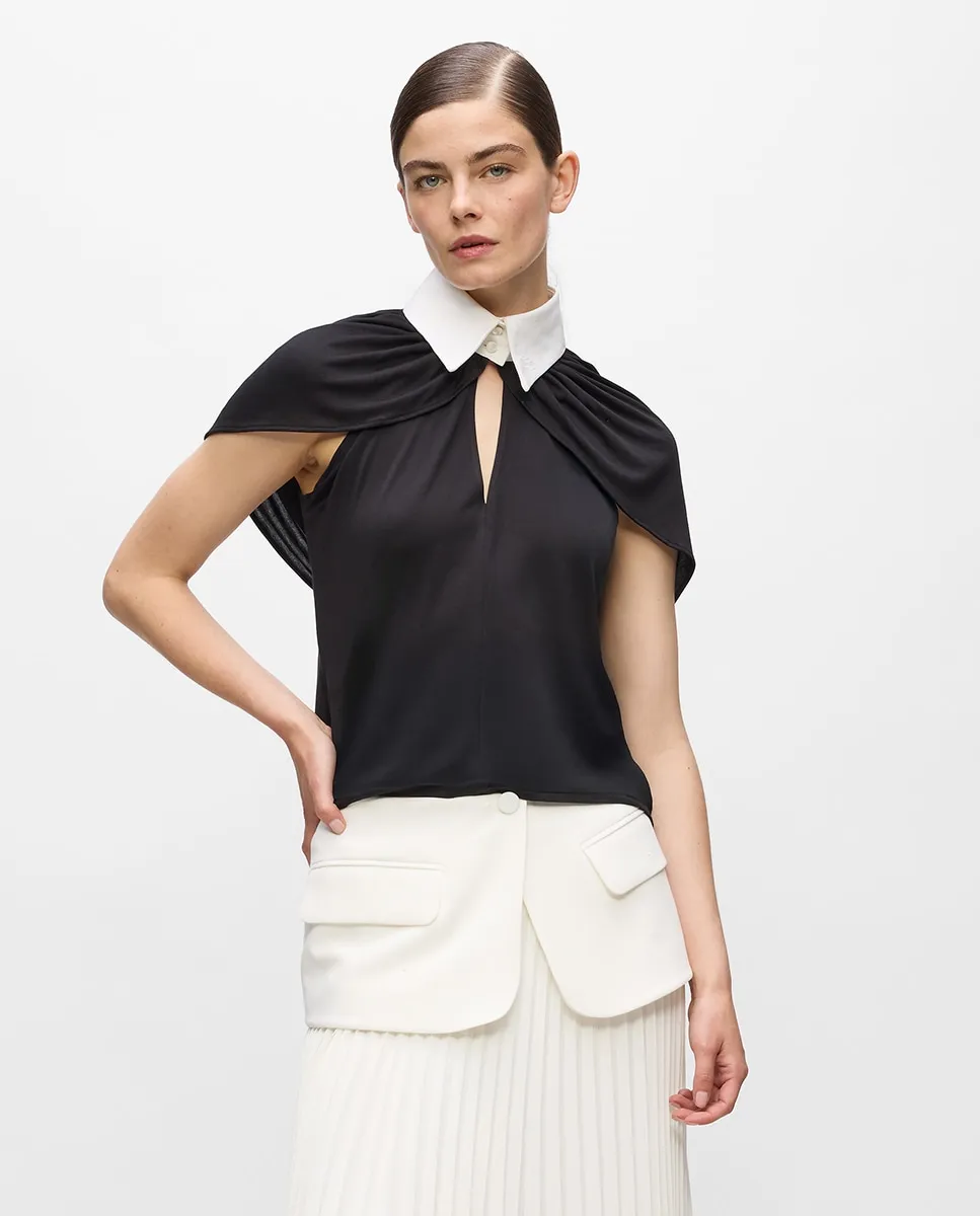 

Топ с воротником-рубашкой Karl Studio Karl Lagerfeld, черный