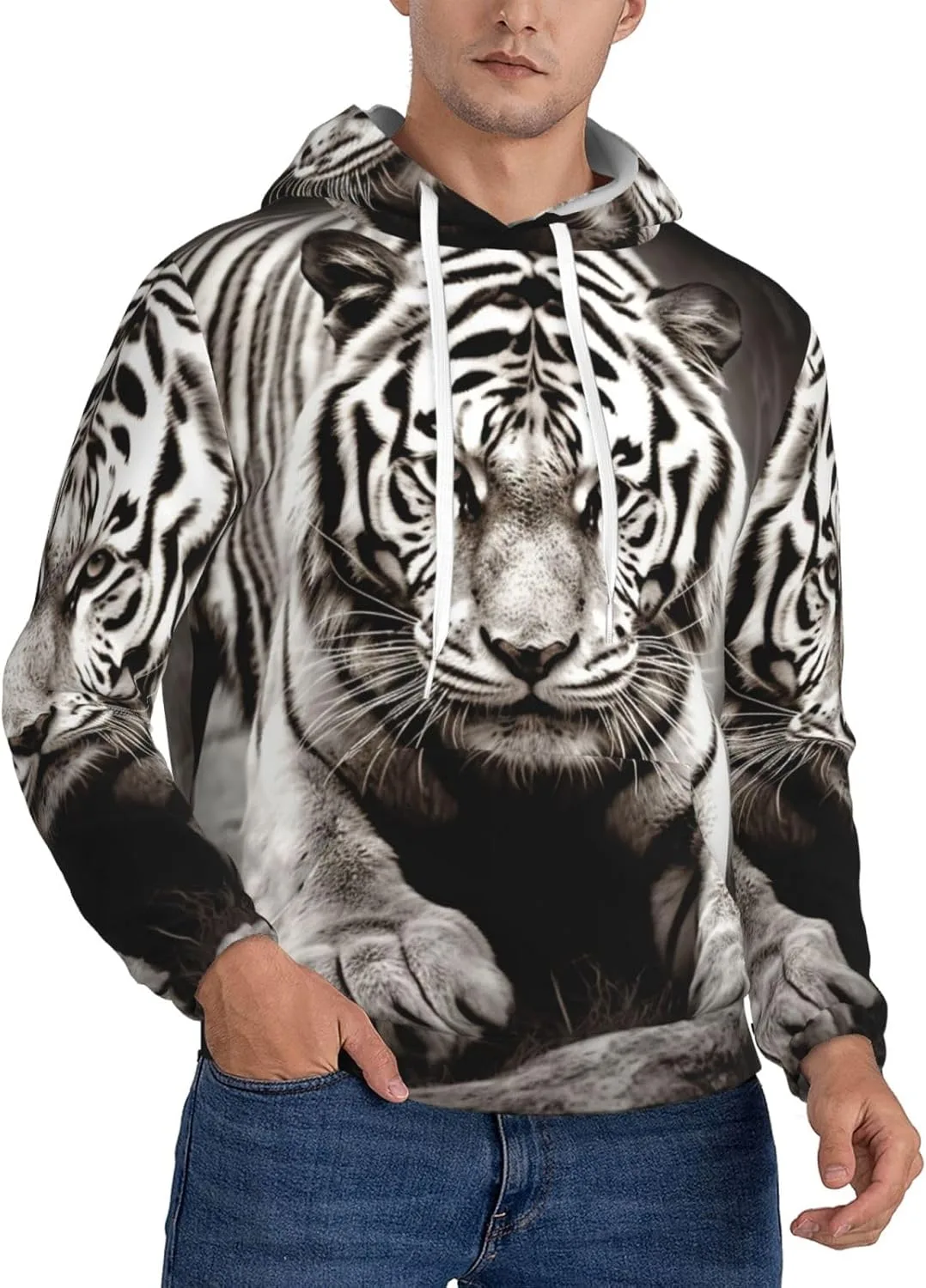 

Мужская флисовая толстовка с капюшоном и карманами HJTRW