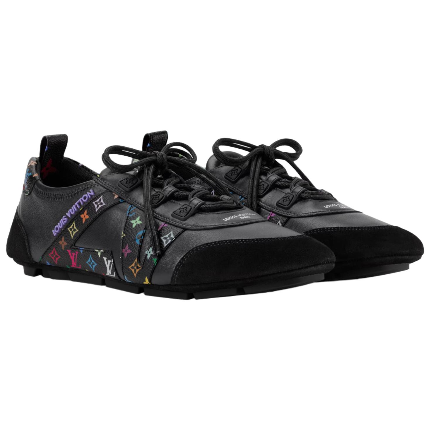 LOUIS VUITTON Кроссовки Takashi Murakami Collaboration Sneakerina кожаные низкие повседневные женские Black — фото 4