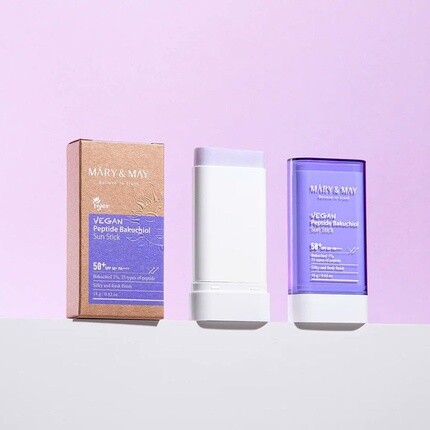 Mary & May Vegan Peptide Bakuchiol Sun Stick SPF50+ PA++++ 0,63 унции 18 г Aging Control Bakuchiol 25 типов Peptide Sebum Care Matte Finish Korean Skincare Vegan Mary & May Mary&May — фото 3