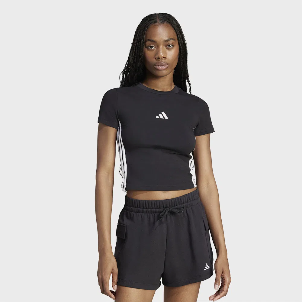 Женская футболка Essential 3S Slim Baby чёрного цвета от Adidas