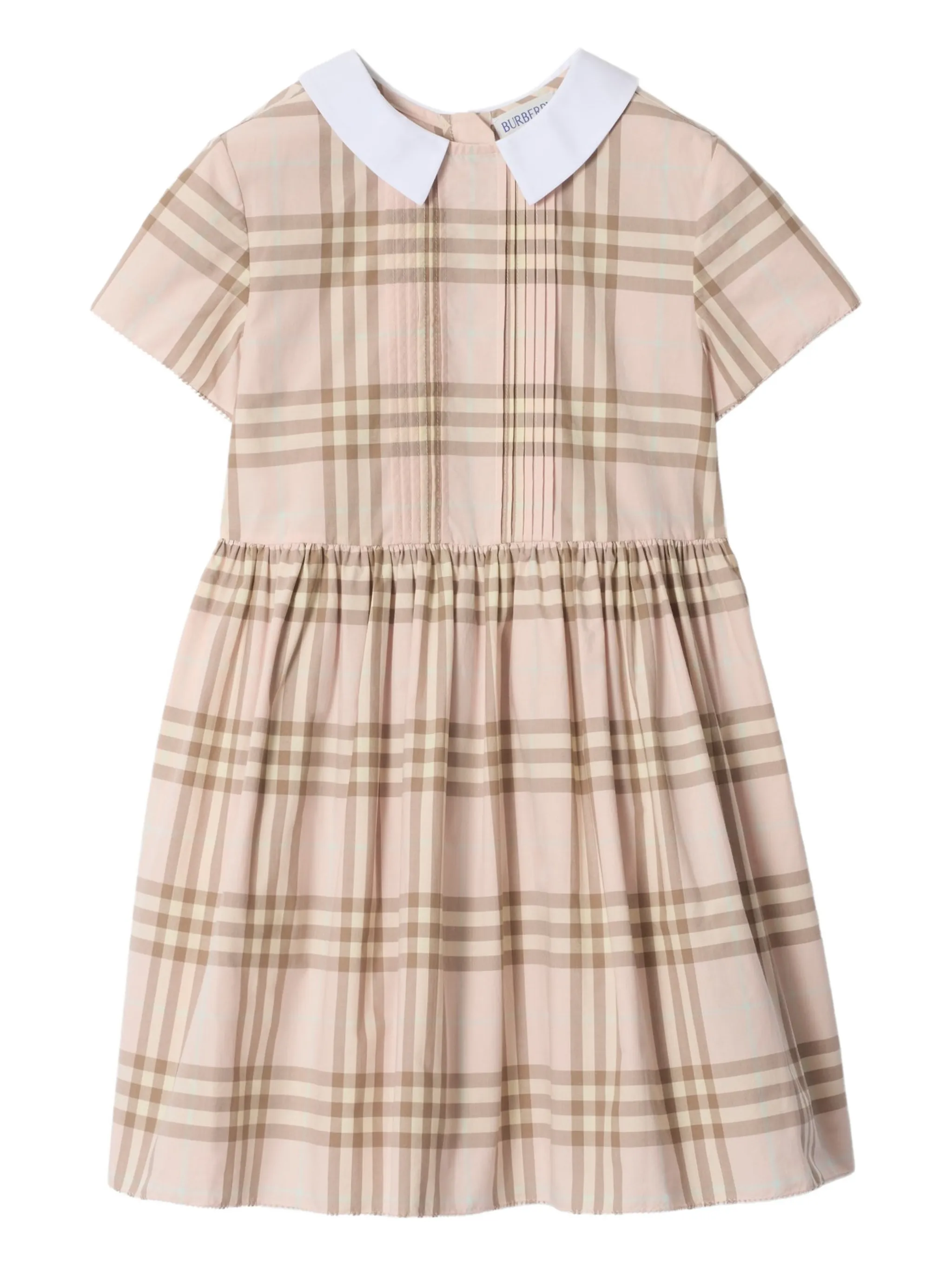 

Клетчатое платье со складками Burberry Kids, нейтральный