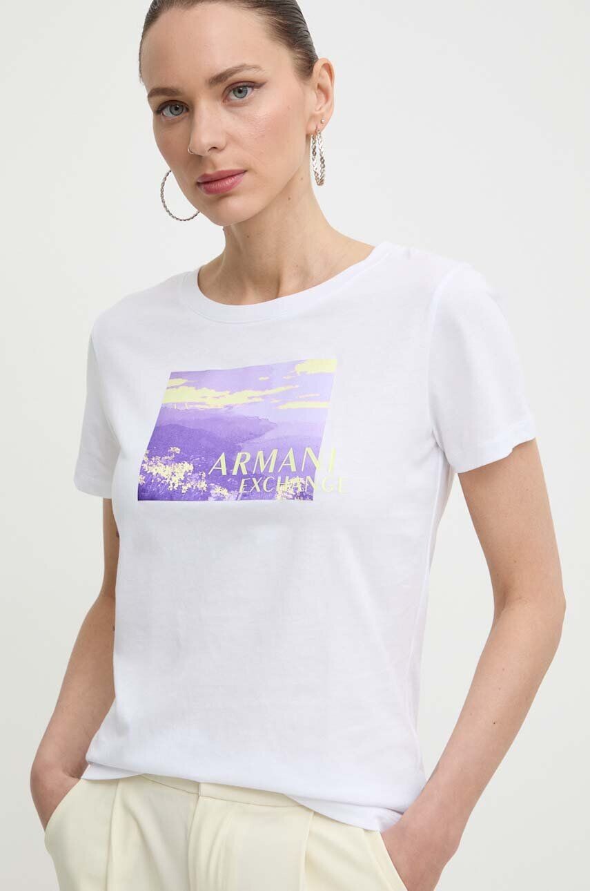 

Хлопковая футболка Armani Exchange, белый