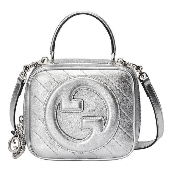 

Сумка blondie top handle bag 'silver' Gucci, серебряный