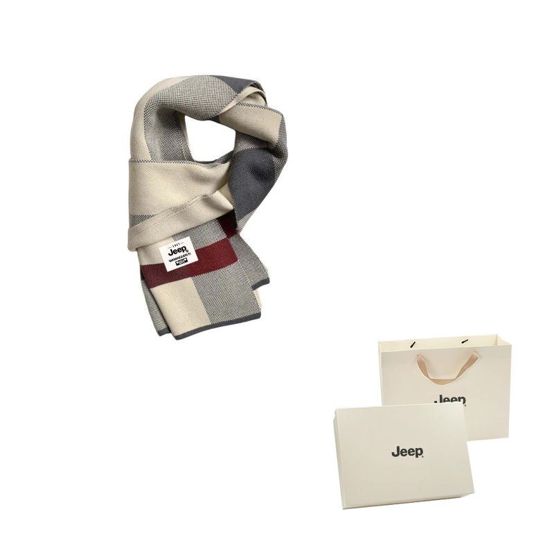 

Шарф из полиэстера Unisex Jeep, красный бежевый