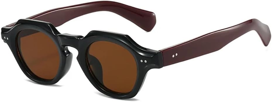 

Женские солнцезащитные очки в маленькой оправе с заклепками, мужские очки с прозрачными линзами Ocean, защита от УФ-излучения UV400, для спорта на открытом воздухе, бега и велосипеда, черные и серые Generic, Black Dark Red Tea