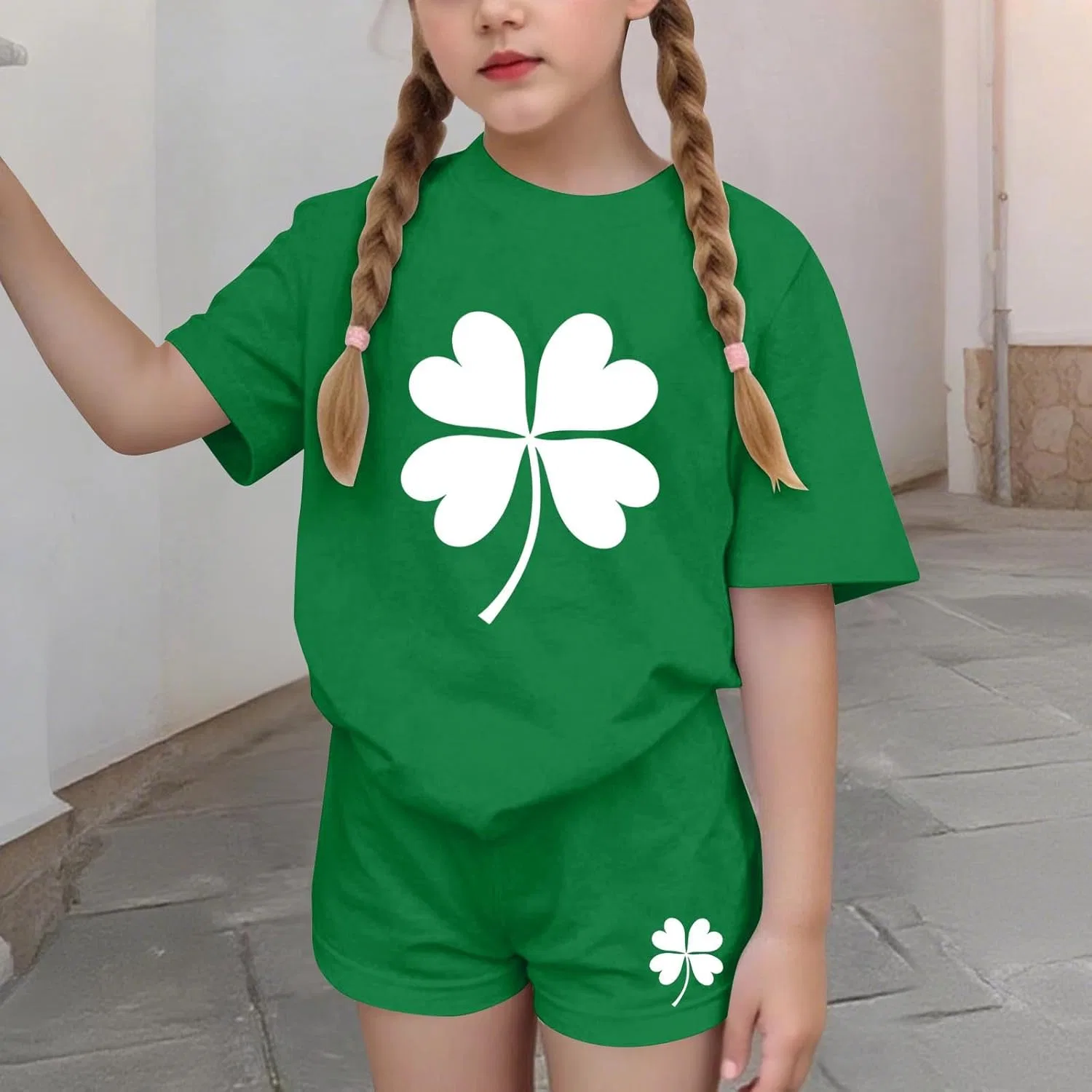 Детский спортивный костюм Shamrock Graphic, Zzalalana, Green — фото 2