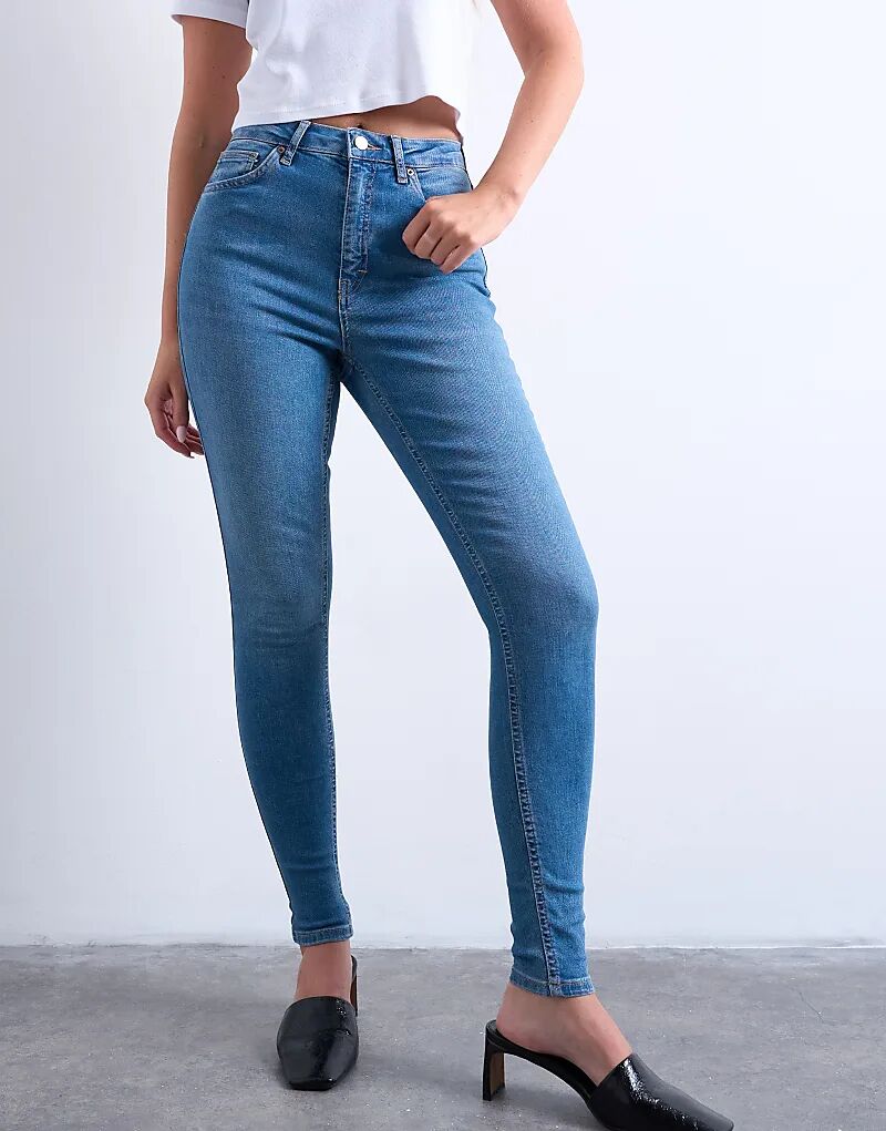 

Узкие джинсы Topshop Hourglass Jamie с высокой посадкой, средне-синего цвета