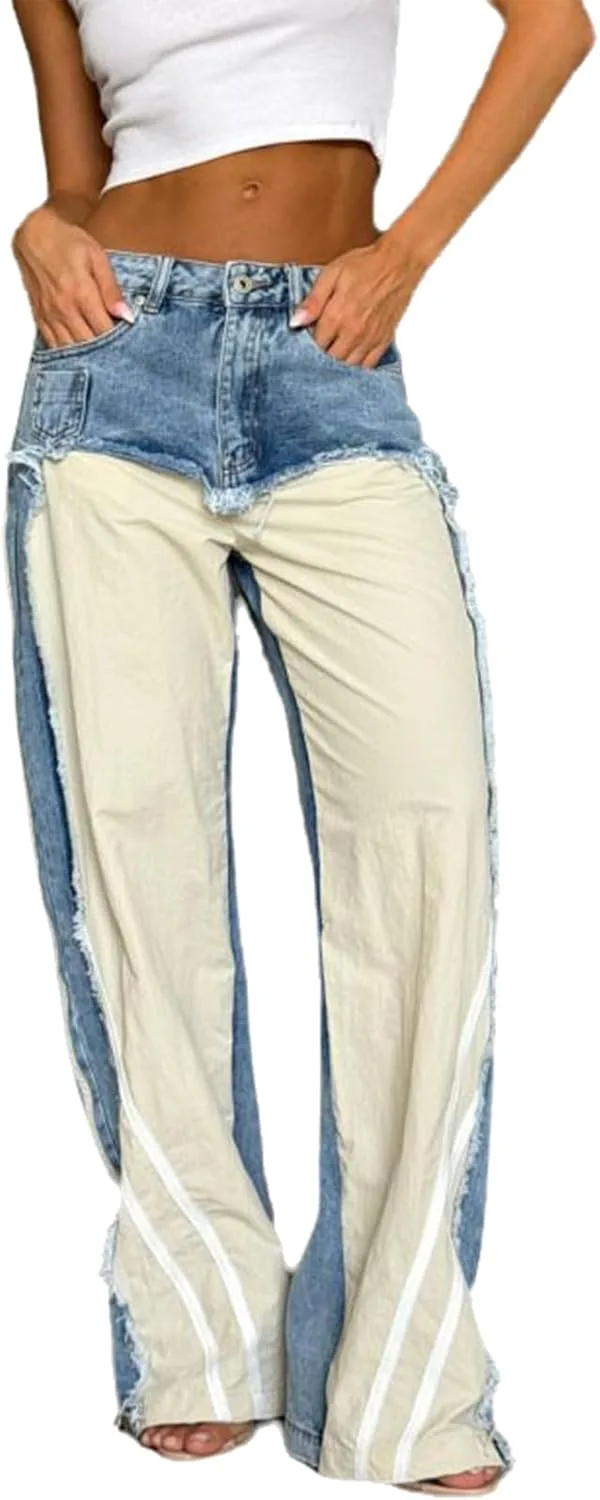 

Джинсы Wide Leg для женщин Low Rise с боковой полосой cffvdiz