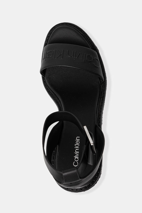 Кожаные сандалии Wedge Sandal 70 на платформе Calvin Klein, черный — фото 4