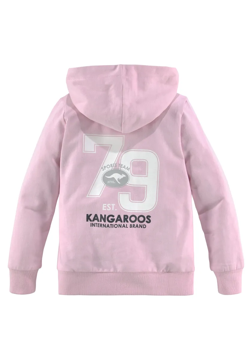 Толстовка KangaROOS с капюшоном "Маленькие девочки" с принтом на спине, розовый — фото 4
