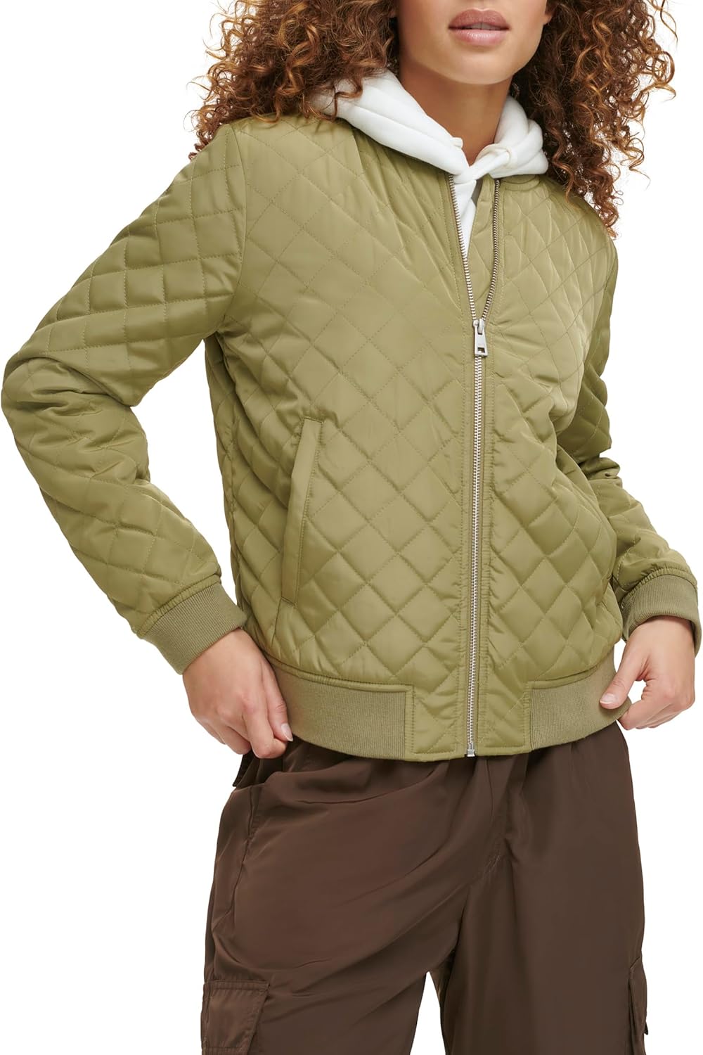 

Levi's Женская стеганая бомбер с бриллиантами, Olive Tree