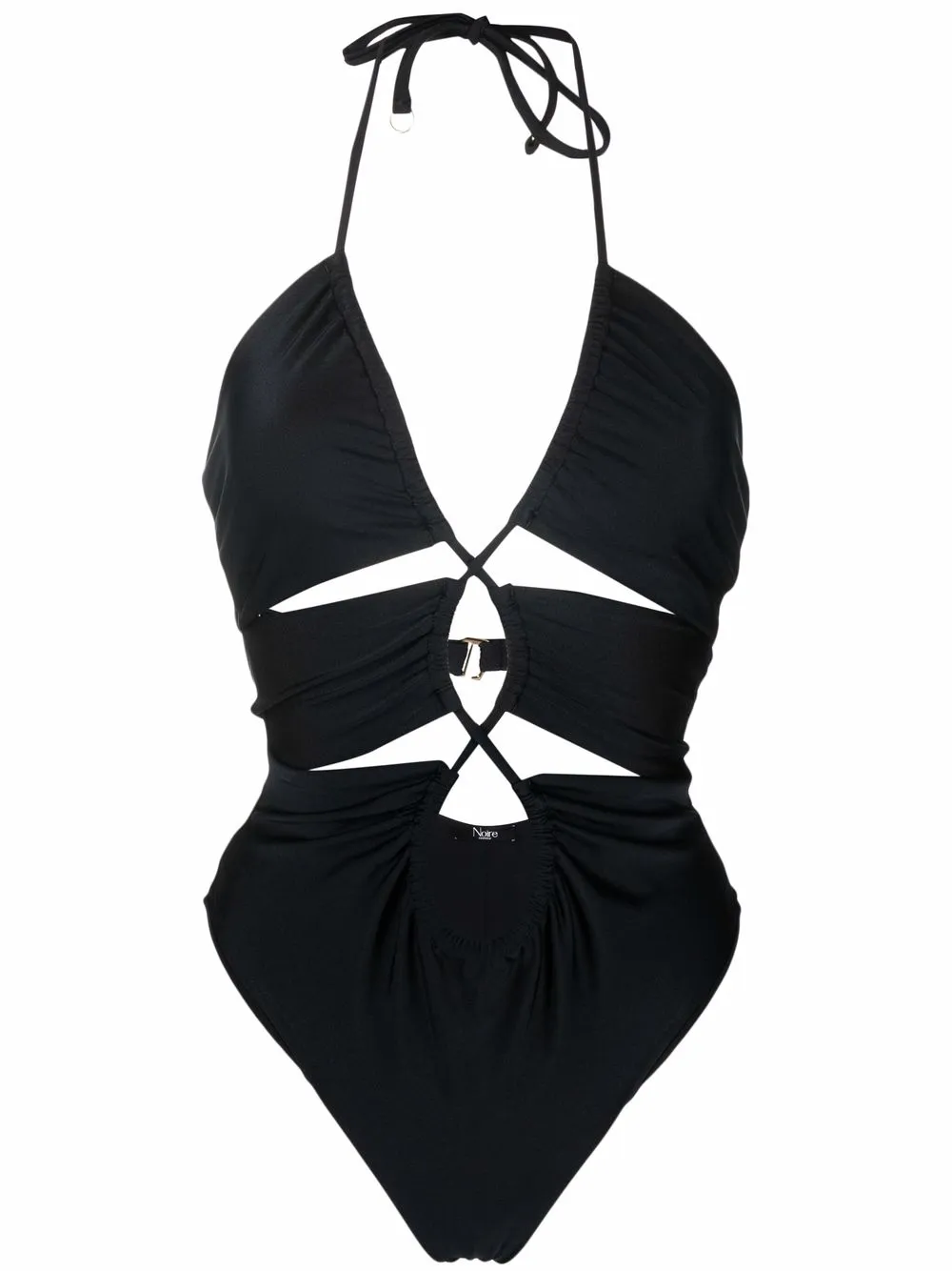 

Купальник с вырезом халтер Noire Swimwear, черный