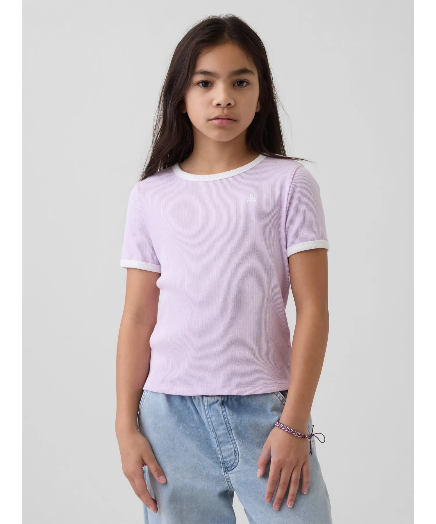 Детская футболка из рибана с аппликацией GAP Lavender