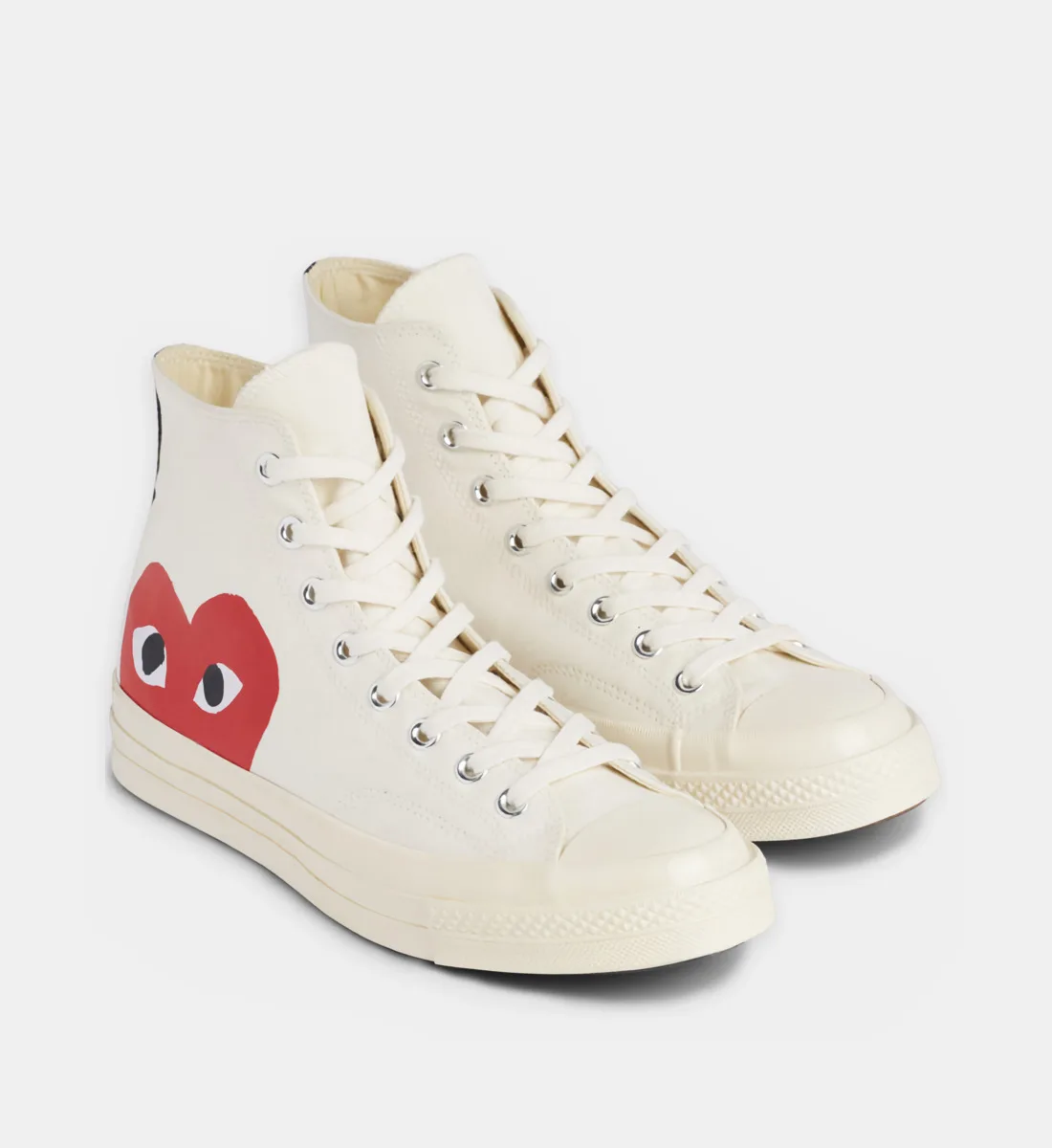 Высокие кеды Comme des Garçons PLAY X Converse из хлопка, белый — фото 2