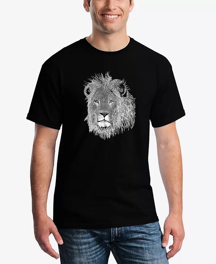 

Мужская футболка Word Art Lion LA Pop Art, черный