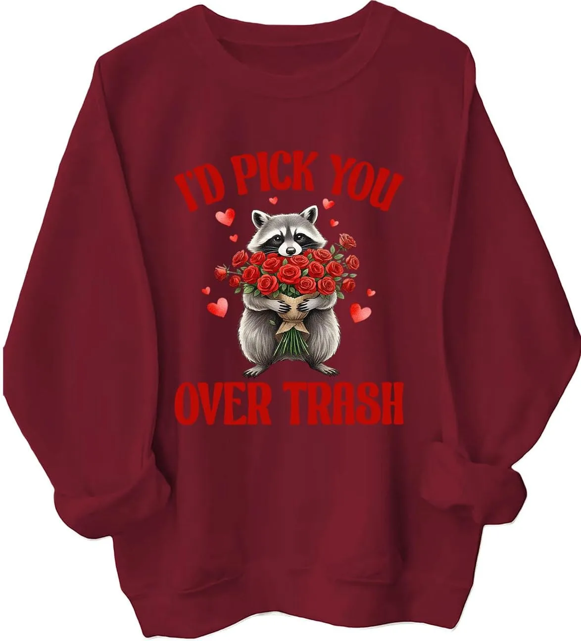 

Свитшот с енотом и цветком Valentine's Day MQZUO