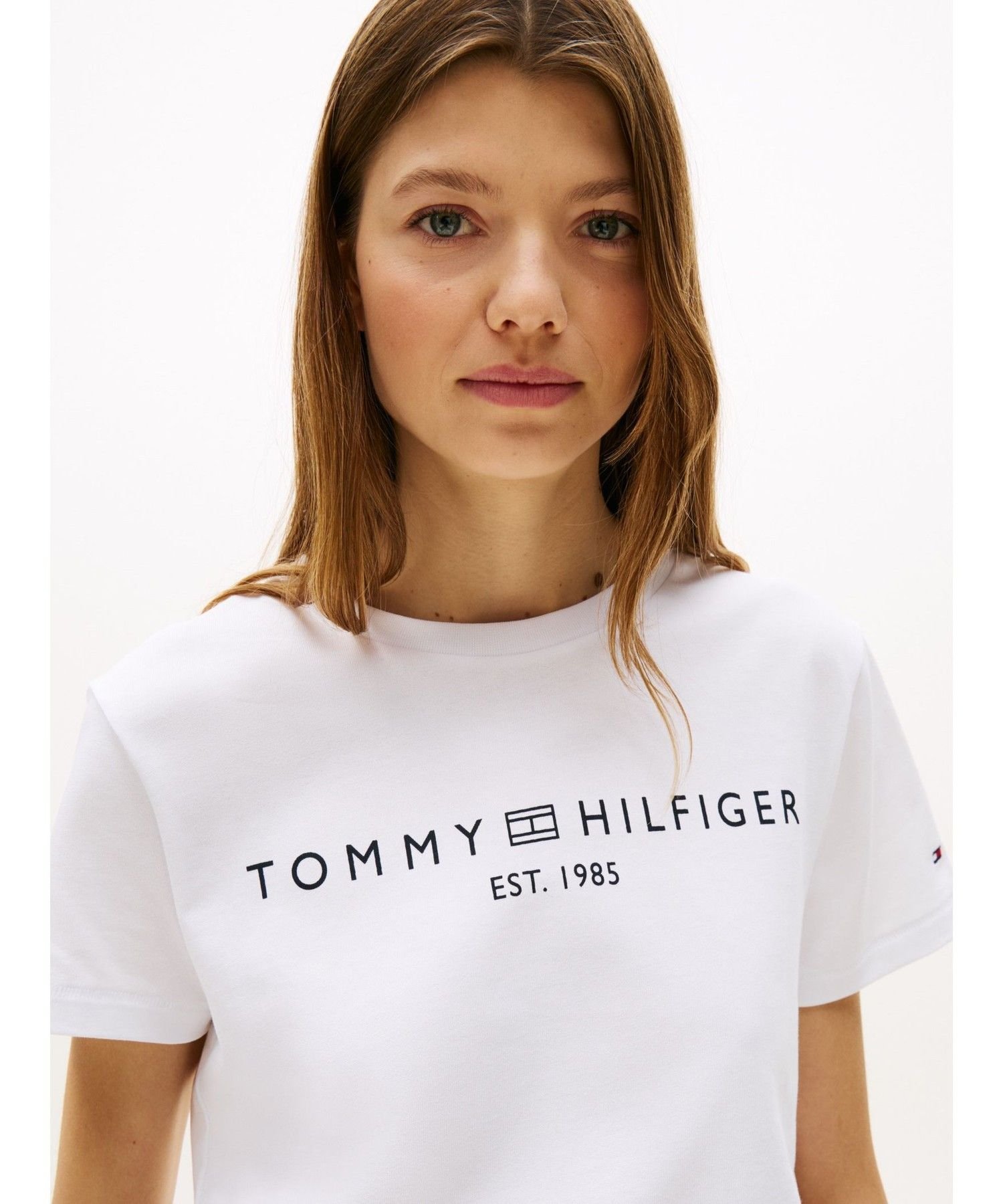 Аккуратная футболка с круглым вырезом TOMMY HILFIGER, Navy DW5 — фото 2