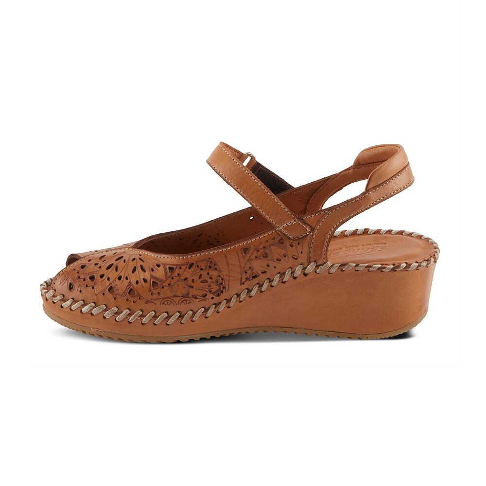 Женские кожаные классические сандалии Spring Step Santorini, цвет Camel — фото 3