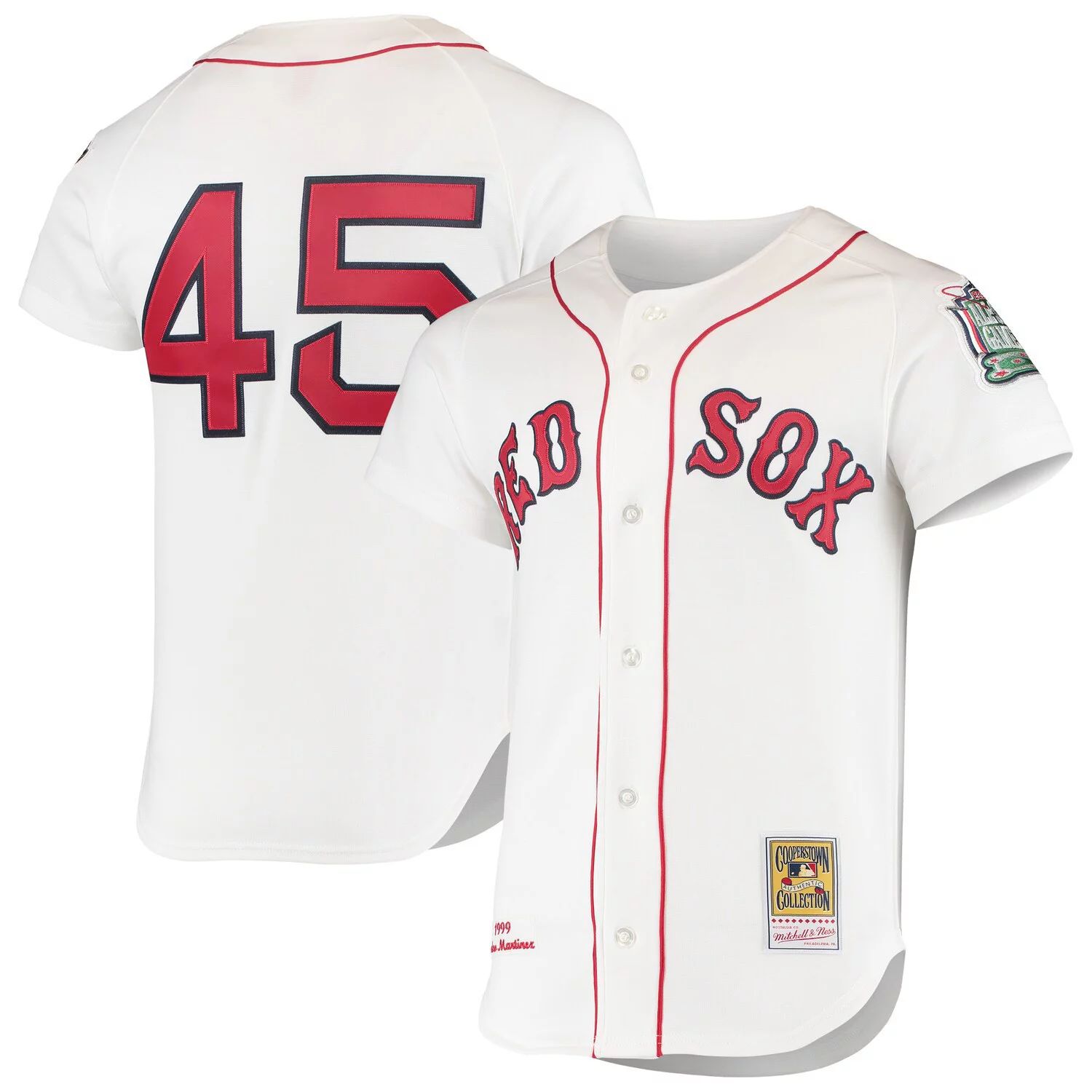 

Мужская белая мужская футболка Mitchell & Ness Pedro Martinez Boston Red Sox 1999 Cooperstown Collection Home Authentic Jersey, Белый, Мужская белая мужская футболка Mitchell & Ness Pedro Martinez Boston Red Sox 1999 Cooperstown Collection Home Authentic 