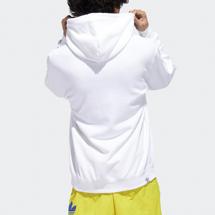Толстовка с трилистником мужская белая Adidas Originals, белый — фото 4