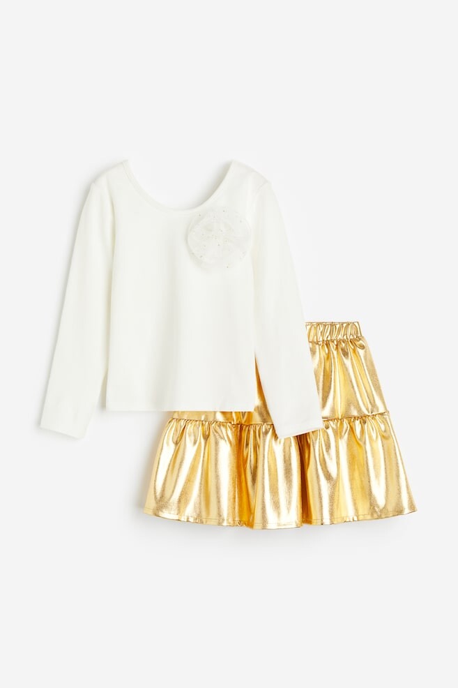 

Комплект из двух предметов: рубашка и юбка H&M, белый
