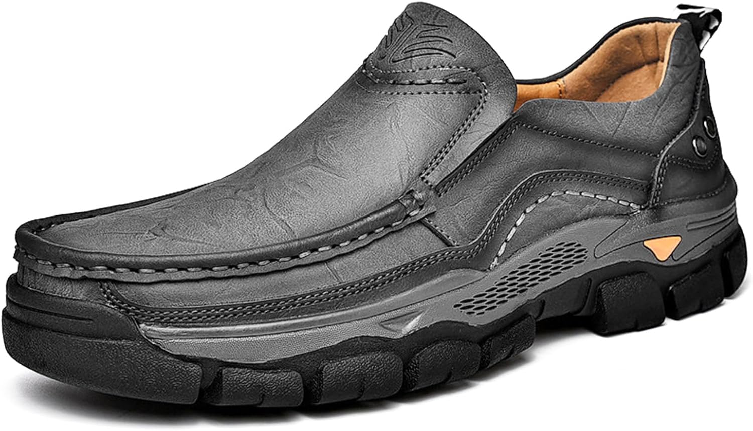 

Мужские слипоны Boxpopla, повседневные туфли с мыском-мокасином, кожаные для прогулок и походов, лоферы для работы, офиса и активного отдыха, серый