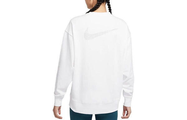 Свитер dri-fit training sports quick dry round neck pullover hoodie white Nike, белый — фото 2