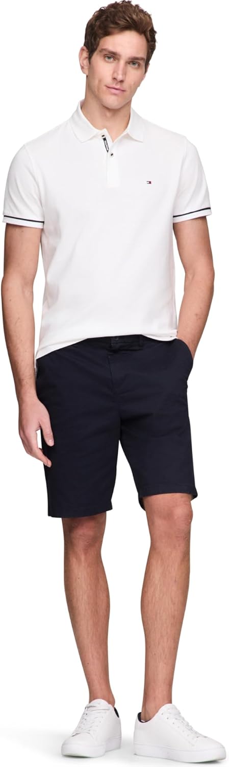 Мужские поло Tommy Hilfiger с коротким рукавом, классического кроя, с эластичными манжетами, White — фото 4