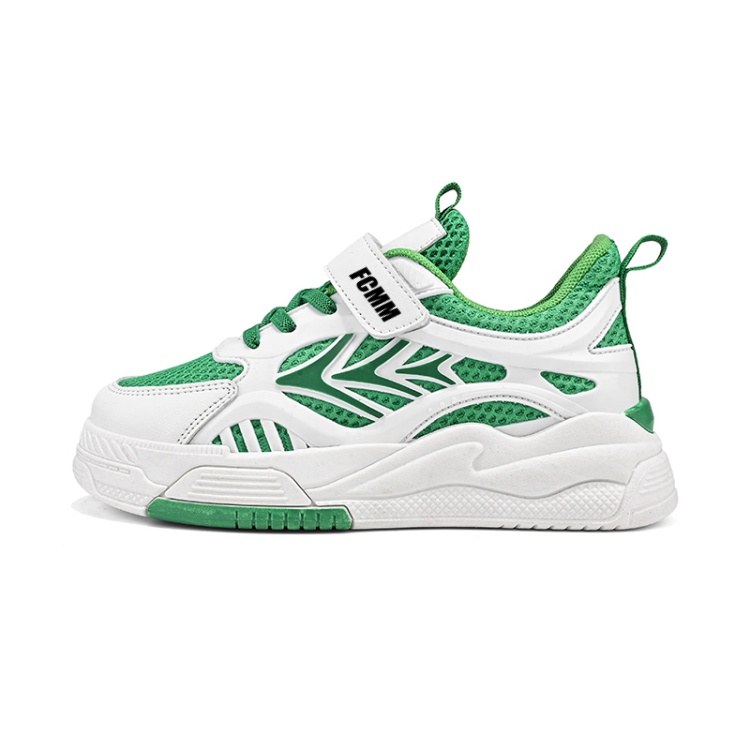 

Противоскользящие и дышащие детские кроссовки для скейтбординга средней высоты FCMM, зеленый