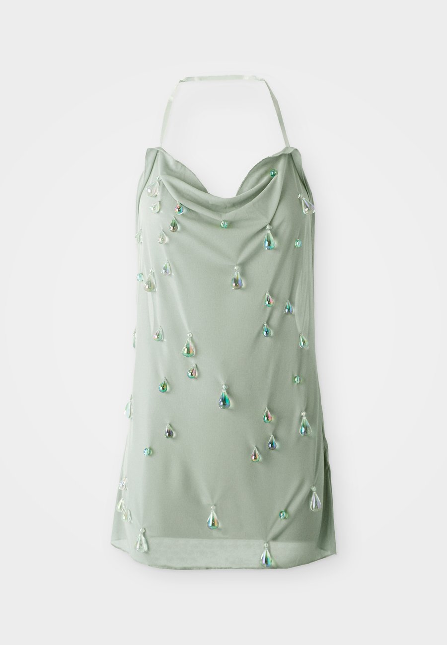 

Платье Jaded London MINI DRESS WITH CLEAR STRAPS AND DROPLET GLASS TRIMS, Light Green