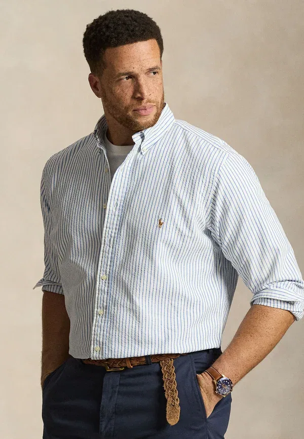 Рубашка оксфорд из сисака Polo Ralph Lauren Big & Tall, бело-голубой