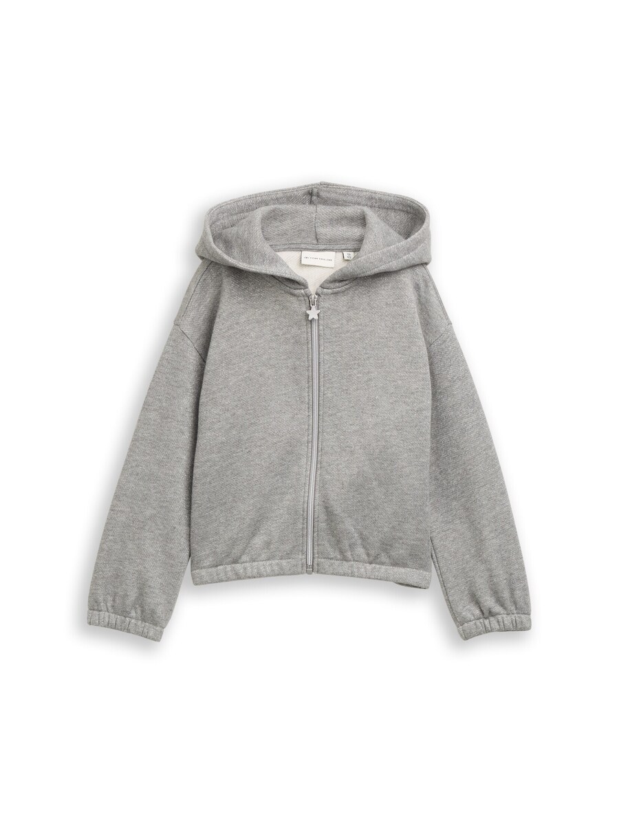 Толстовка с капюшоном на молнии TOM TAILOR, Mottled Grey