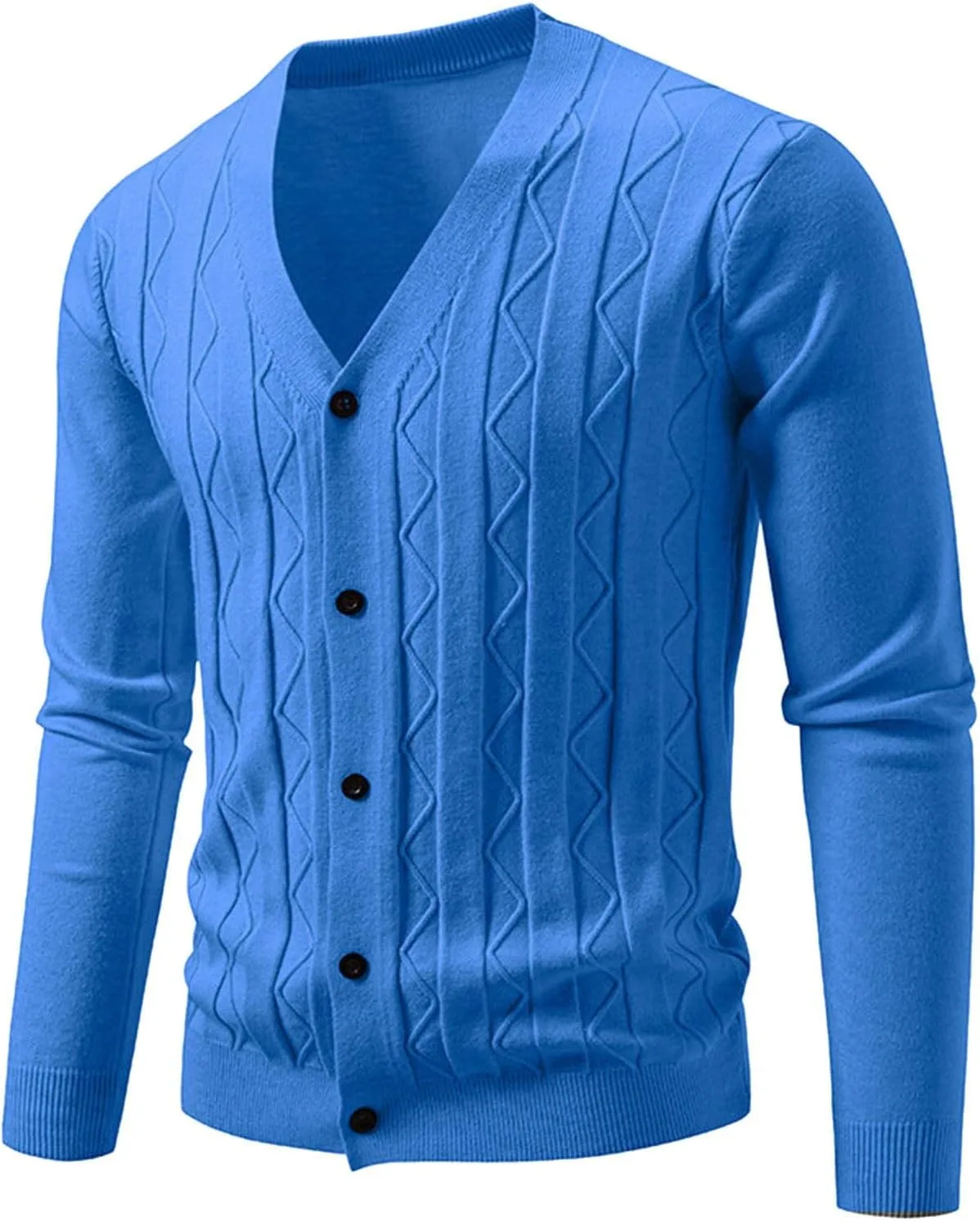 

Мужской кардиган Ronony с V-образным вырезом и кабельной вязкой