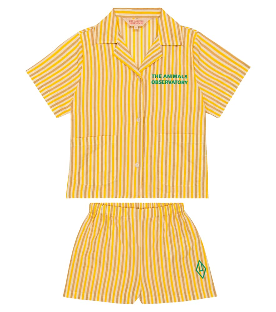 

Пижама из хлопка в полоску Magpie The Animals Observatory, White Stripes